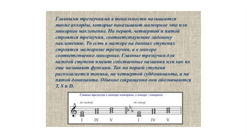 Применение трезвучий лада в музыке